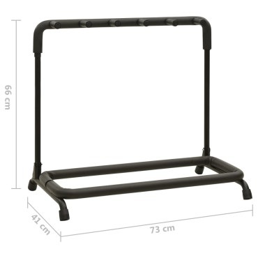 vidaXL Βάση για 5 Κιθάρες Πτυσσόμενη Μαύρη 74x41x66 εκ. Ατσάλινη