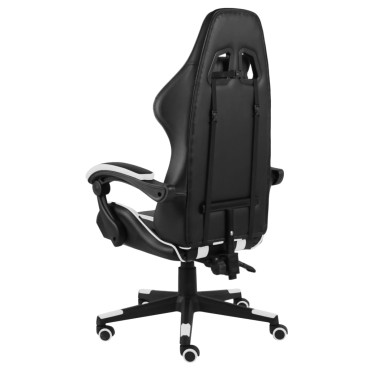 vidaXL Καρέκλα Racing Μαύρο / Λευκό από Συνθετικό Δέρμα 35x41cm 1 τεμ.