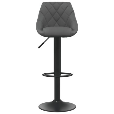 vidaXL Σκαμπό Μπαρ Σκούρο Γκρι Βελούδινο 46x44x(82-103)cm 1 τεμ.