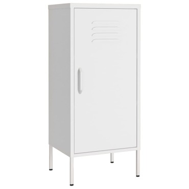 vidaXL Ντουλάπι Αποθήκευσης Λευκό 42,5x35x101,5cm από Ατσάλι 1 τεμ.