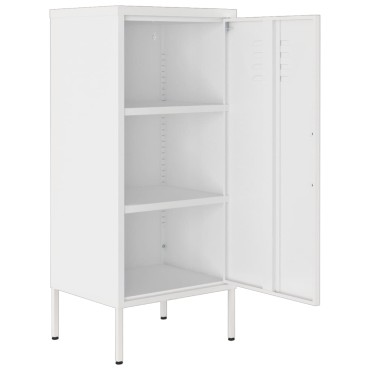vidaXL Ντουλάπι Αποθήκευσης Λευκό 42,5x35x101,5cm από Ατσάλι 1 τεμ.