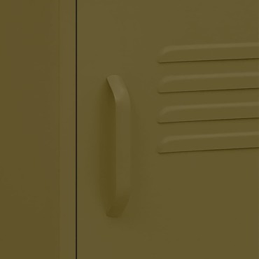 vidaXL Κομοδίνο Πράσινο Λαδί 35x35x51cm από Ατσάλι 1 τεμ.
