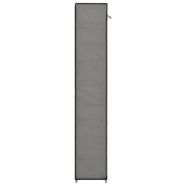 vidaXL Παπουτσοθήκη με Κάλυμμα Γκρι 57x29x162cm Υφασμάτινη