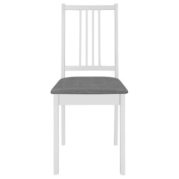 vidaXL Καρέκλες Τραπεζαρίας με Μαξιλάρια 2 τεμ. Λευκές από Μασίφ Ξύλο 40x49x88,5cm