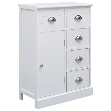 vidaXL Ντουλάπι με 10 Συρτάρια Λευκό 113x30x79cm από Ξύλο 1 τεμ.