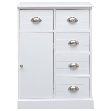 vidaXL Ντουλάπι με 10 Συρτάρια Λευκό 113x30x79cm από Ξύλο 1 τεμ.
