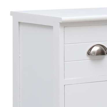 vidaXL Ντουλάπι με 10 Συρτάρια Λευκό 113x30x79cm από Ξύλο 1 τεμ.