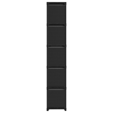 vidaXL Ραφιέρα με 15 Κύβους & Κουτιά Μαύρη 103x30x175,5cm Υφασμάτινη 1 τεμ.