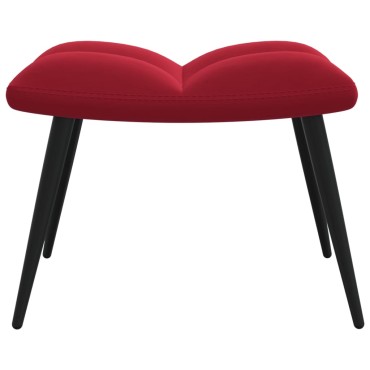 vidaXL Πολυθρόνα Relax Μπορντό Βελούδινη με Σκαμπό 61x70x96,5cm 1 τεμ.