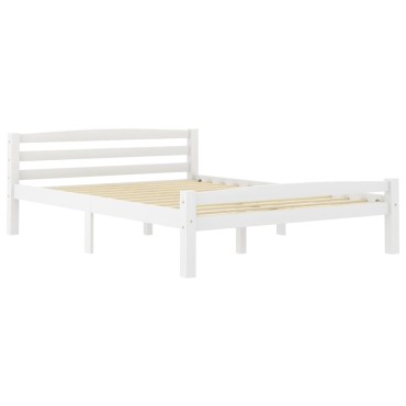 vidaXL Πλαίσιο Κρεβατιού Λευκό 120x200cm από Μασίφ Ξύλο Πεύκου 1 τεμ. - Μονό