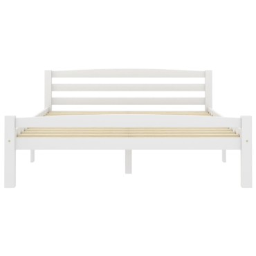 vidaXL Πλαίσιο Κρεβατιού Λευκό 120x200cm από Μασίφ Ξύλο Πεύκου 1 τεμ. - Μονό