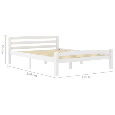 vidaXL Πλαίσιο Κρεβατιού Λευκό 120x200cm από Μασίφ Ξύλο Πεύκου 1 τεμ. - Μονό