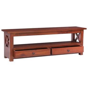 vidaXL Έπιπλο Τηλεόρασης Καφέ 115x30x40cm από Μασίφ Μαόνι