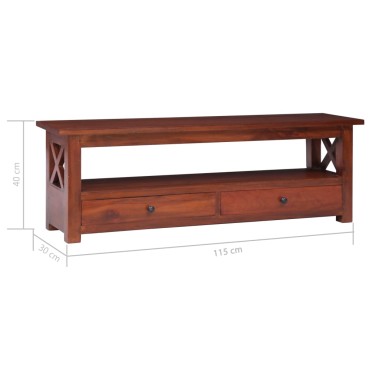 vidaXL Έπιπλο Τηλεόρασης Καφέ 115x30x40cm από Μασίφ Μαόνι