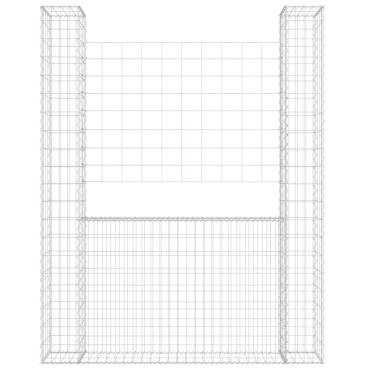 vidaXL Συρματοκιβώτιο σε U Σχήμα με 2 Στύλους 140x20x200cm Σιδερένιο