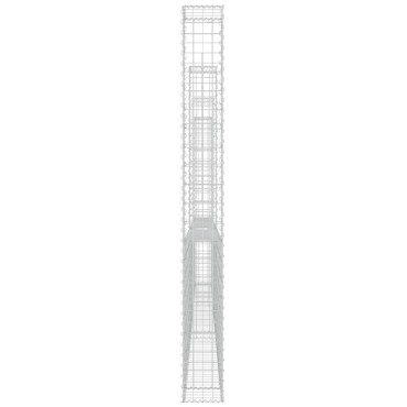vidaXL Συρματοκιβώτιο σε U Σχήμα με 4 Στύλους 380x20x200cm Σιδερένιο