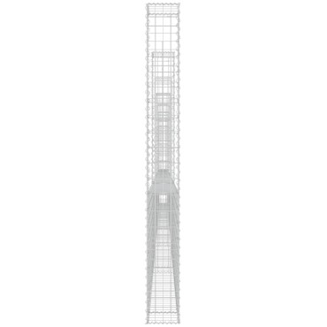 vidaXL Συρματοκιβώτιο σε U Σχήμα με 7 Στύλους 740x20x200cm Σιδερένιο