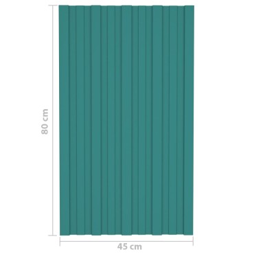 vidaXL Πάνελ Οροφής 36 τεμ. Πράσινα 80 x 45 εκ. από Γαλβανιζέ Ατσάλι