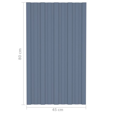 vidaXL Πάνελ Οροφής 36 τεμ. Γκρι 80 x 45 εκ. από Γαλβανιζέ Ατσάλι