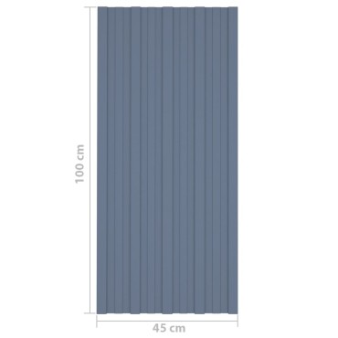 vidaXL Πάνελ Οροφής 12 τεμ. Γκρι 100 x 45 εκ. από Γαλβανιζέ Ατσάλι