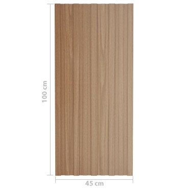 vidaXL Πάνελ Οροφής 36 τεμ. Ανοιχτ. Ξύλο 100x45εκ από Γαλβανιζέ Ατσάλι
