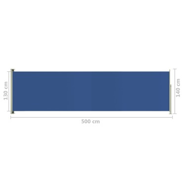 vidaXL Σκίαστρο Πλαϊνό Συρόμενο Βεράντας Μπλε 140 x 500 εκ.
