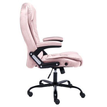 vidaXL Καρέκλα Γραφείου Ροζ Βελούδινη 67x71x(110-119)cm 1 τεμ.