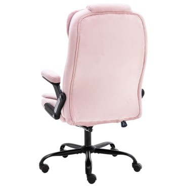 vidaXL Καρέκλα Γραφείου Ροζ Βελούδινη 67x71x(110-119)cm 1 τεμ.