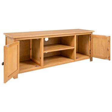 vidaXL Έπιπλο Τηλεόρασης 110x35x44cm από Μασίφ Ξύλο Δρυός