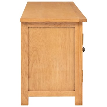 vidaXL Έπιπλο Τηλεόρασης 110x35x44cm από Μασίφ Ξύλο Δρυός