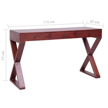 vidaXL Γραφείο Υπολογιστή Καφέ 115x47x77cm από Μασίφ Μαόνι 1 τεμ.