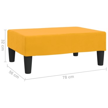 vidaXL Σκαμπό/Υποπόδιο Κίτρινο 78x56x32cm Βελούδινο 1 τεμ.