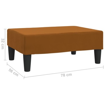 vidaXL Σκαμπό/Υποπόδιο Καφέ 78x56x32cm Βελούδινο 1 τεμ.