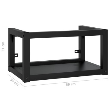 vidaXL Έπιπλο Μπάνιου Επιτοίχιο Μαύρο 59x38x31cm Σιδερένιο 1 τεμ.