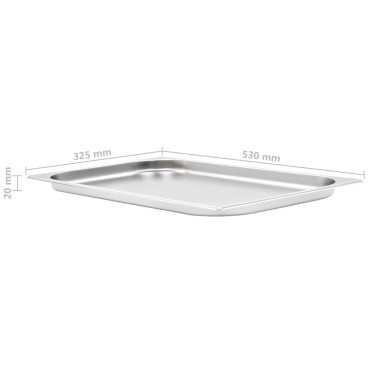 vidaXL Λεκάνες Gastronorm 4 τεμ. GN 1/1 20 χιλ. από Ανοξείδωτο Ατσάλι