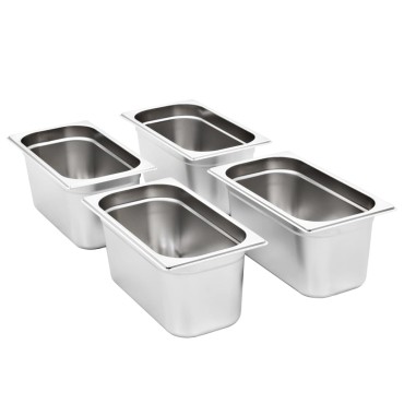 vidaXL Λεκάνες Gastronorm 4 τεμ. GN 1/3 150 χιλ. από Ανοξείδωτο Ατσάλι