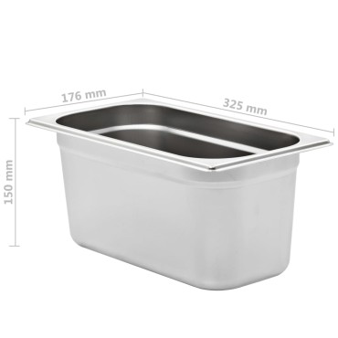 vidaXL Λεκάνες Gastronorm 4 τεμ. GN 1/3 150 χιλ. από Ανοξείδωτο Ατσάλι
