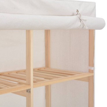 vidaXL Ντουλάπα Λευκή 200x40x170cm Υφασμάτινη 1 τεμ.