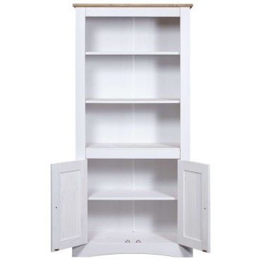 vidaXL Έπιπλο Τηλ. Μεξικ. Στιλ Corona Λευκό 80x40x170cm Ξύλο Πεύκου 1 τεμ.