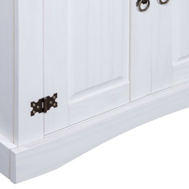 vidaXL Έπιπλο Τηλ. Μεξικ. Στιλ Corona Λευκό 80x40x170cm Ξύλο Πεύκου 1 τεμ.