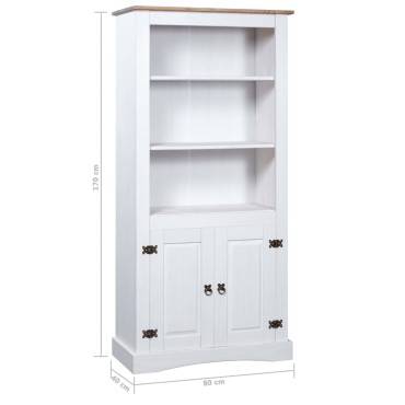 vidaXL Έπιπλο Τηλ. Μεξικ. Στιλ Corona Λευκό 80x40x170cm Ξύλο Πεύκου 1 τεμ.