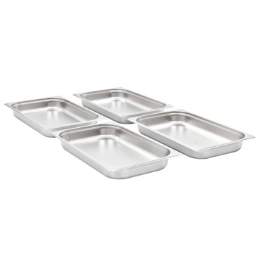 vidaXL Λεκάνες Gastronorm 4 τεμ. GN 1/1 65 χιλ. από Ανοξείδωτο Ατσάλι