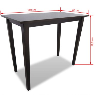 vidaXL Τραπέζι Μπαρ Καφέ Ξύλινο 110x60x90,8cm 1 τεμ.