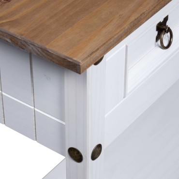 vidaXL Τραπέζι Κονσόλα Μεξικ. Corona Λευκό 90x34,5x73cm Ξύλο Πεύκου 1 τεμ.