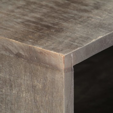 vidaXL Έπιπλο Τηλεόρασης Γκρι 130x30x46cm Μασίφ Ακατέργ. Ξύλο Μάνγκο