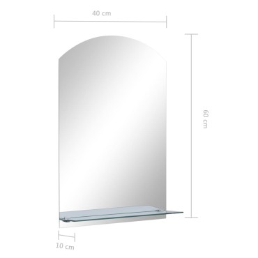 vidaXL Καθρέφτης Τοίχου με Ράφι 40 x 60 εκ. από Ψημένο Γυαλί