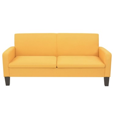 vidaXL Σετ Σαλονιού 2 τεμ. Κίτρινο Υφασμάτινο 135x65x76cm  Διθέσιος Τριθέσιος