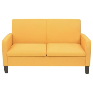 vidaXL Σετ Σαλονιού 2 τεμ. Κίτρινο Υφασμάτινο 135x65x76cm  Διθέσιος Τριθέσιος