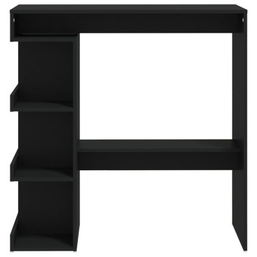 vidaXL Τραπέζι Μπαρ με Ράφια Μαύρο 100x50x101,5cm Επεξ. Ξύλο 1 τεμ.