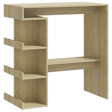 vidaXL Τραπέζι Μπαρ με Ράφια Sonoma Δρυς 100x50x101,5cm Επεξ. Ξύλο 1 τεμ.